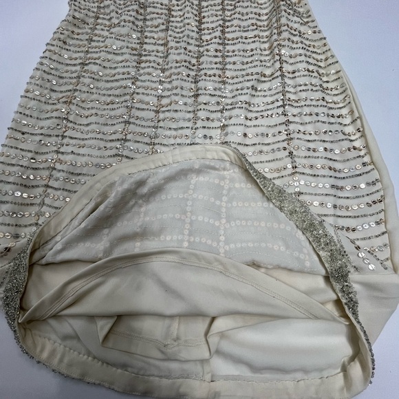 Adelyn Rae beaded sequin mini dress cream size M - Picture 11 of 14